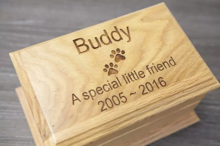 Light Oak Wooden Casket for Dogs
